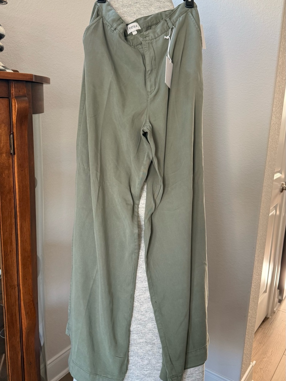 Pistola Olive Green Wide-Leg Pants